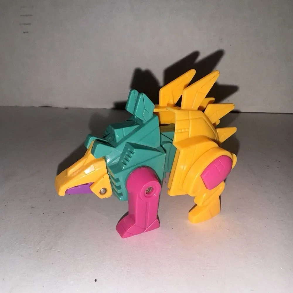 Vintage DinoTron Rextron & Stegotron Transforming Dinosaur Robot Toy Lot